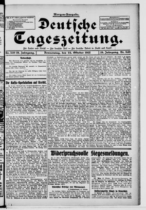 Deutsche Tageszeitung vom 24.10.1912