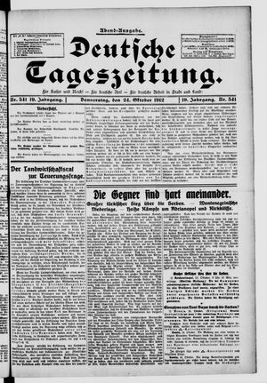Deutsche Tageszeitung vom 24.10.1912