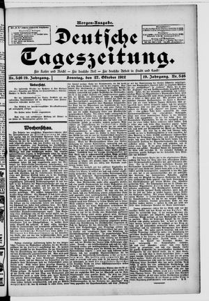 Deutsche Tageszeitung vom 27.10.1912