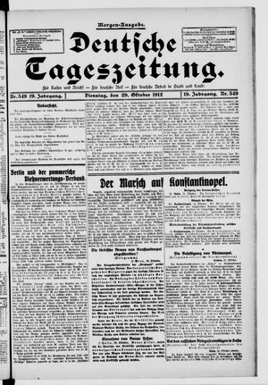 Deutsche Tageszeitung vom 29.10.1912