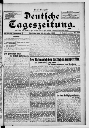 Deutsche Tageszeitung vom 29.10.1912