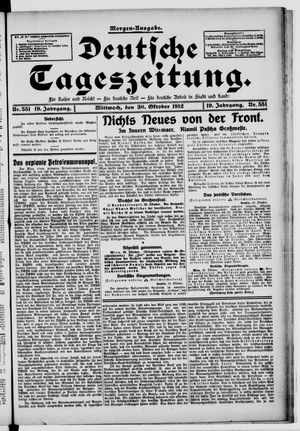 Deutsche Tageszeitung vom 30.10.1912