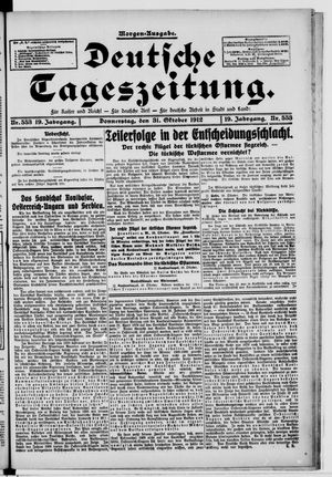 Deutsche Tageszeitung vom 31.10.1912