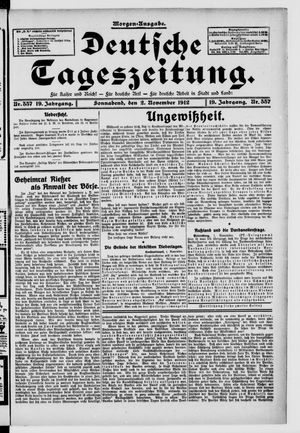 Deutsche Tageszeitung vom 02.11.1912