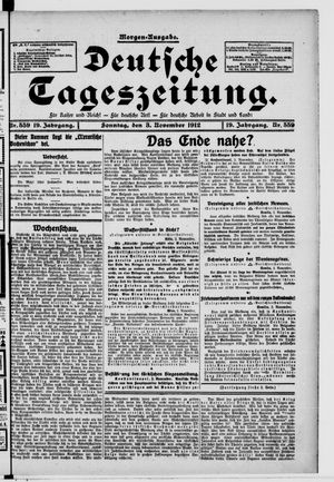 Deutsche Tageszeitung vom 03.11.1912