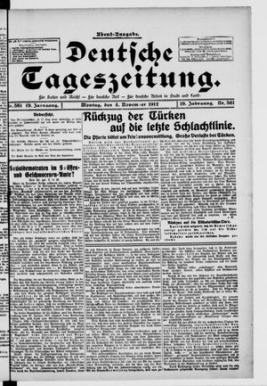 Deutsche Tageszeitung on Nov 4, 1912