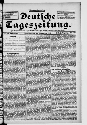 Deutsche Tageszeitung vom 10.11.1912