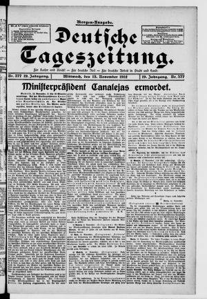 Deutsche Tageszeitung vom 13.11.1912