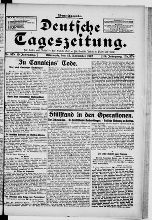 Deutsche Tageszeitung vom 13.11.1912