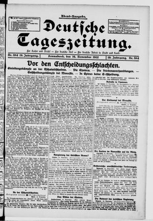 Deutsche Tageszeitung vom 16.11.1912