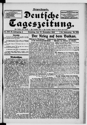 Deutsche Tageszeitung vom 17.11.1912