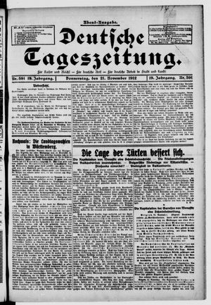 Deutsche Tageszeitung vom 21.11.1912