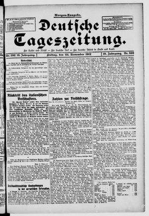 Deutsche Tageszeitung vom 22.11.1912
