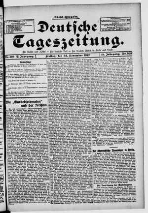 Deutsche Tageszeitung vom 22.11.1912