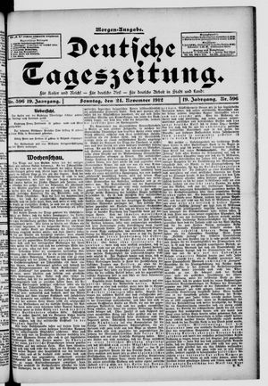Deutsche Tageszeitung vom 24.11.1912