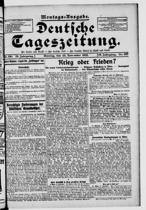 Deutsche Tageszeitung vom 25.11.1912