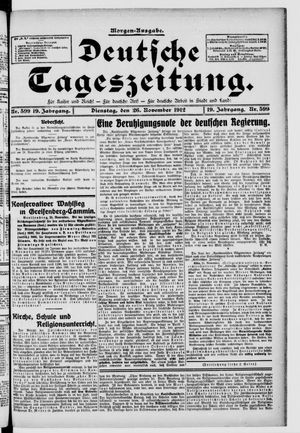 Deutsche Tageszeitung vom 26.11.1912