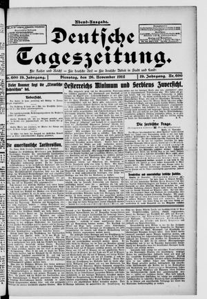 Deutsche Tageszeitung vom 26.11.1912