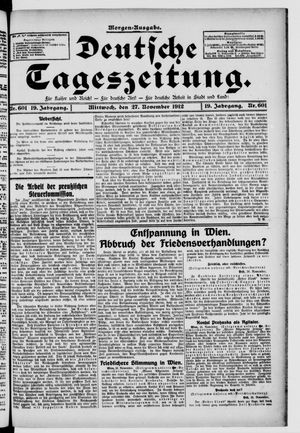 Deutsche Tageszeitung vom 27.11.1912