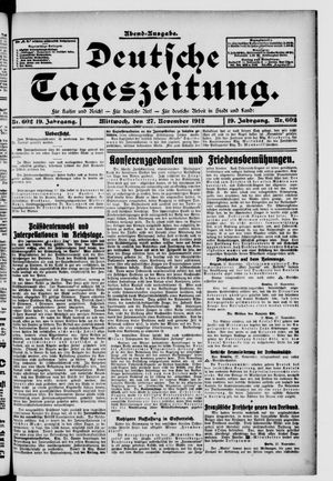 Deutsche Tageszeitung vom 27.11.1912