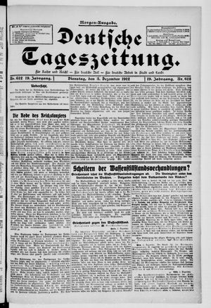 Deutsche Tageszeitung vom 03.12.1912