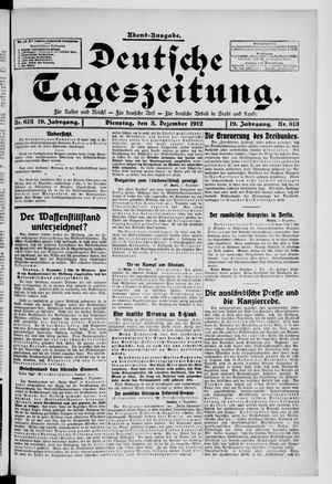 Deutsche Tageszeitung vom 03.12.1912