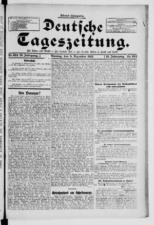 Deutsche Tageszeitung vom 09.12.1912