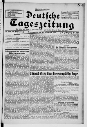 Deutsche Tageszeitung vom 12.12.1912