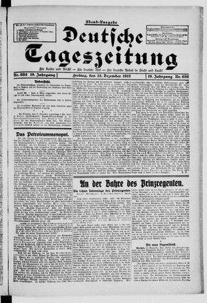 Deutsche Tageszeitung vom 13.12.1912