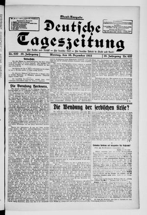 Deutsche Tageszeitung vom 16.12.1912