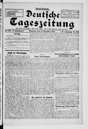 Deutsche Tageszeitung vom 17.12.1912