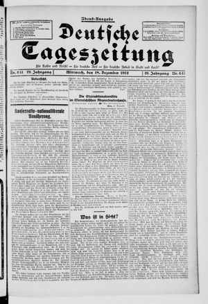 Deutsche Tageszeitung vom 18.12.1912
