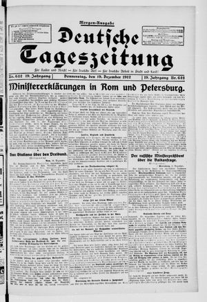 Deutsche Tageszeitung vom 19.12.1912