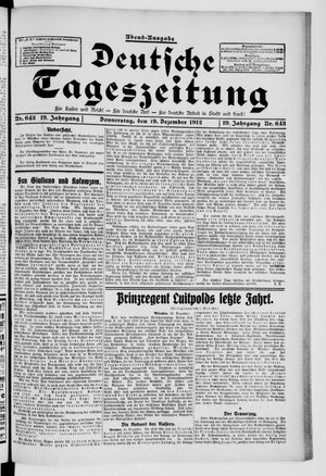 Deutsche Tageszeitung vom 19.12.1912