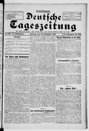 Deutsche Tageszeitung vom 20.12.1912