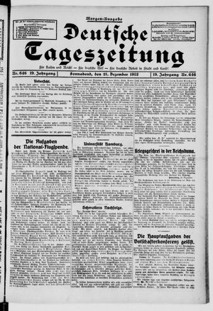 Deutsche Tageszeitung on Dec 21, 1912