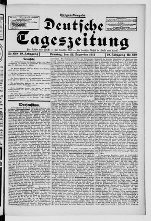 Deutsche Tageszeitung vom 22.12.1912