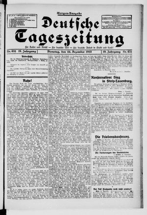 Deutsche Tageszeitung vom 24.12.1912