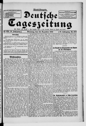 Deutsche Tageszeitung vom 24.12.1912