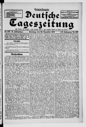 Deutsche Tageszeitung on Dec 29, 1912