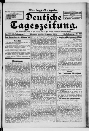 Deutsche Tageszeitung vom 30.12.1912