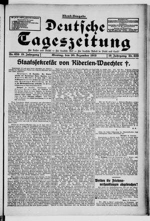 Deutsche Tageszeitung vom 30.12.1912