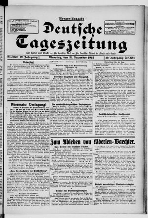 Deutsche Tageszeitung vom 31.12.1912