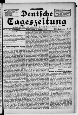 Deutsche Tageszeitung vom 09.01.1913