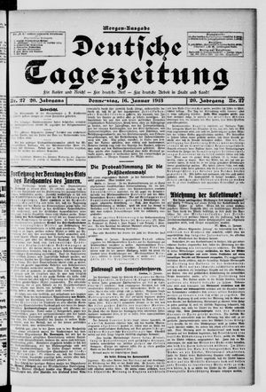 Deutsche Tageszeitung on Jan 16, 1913