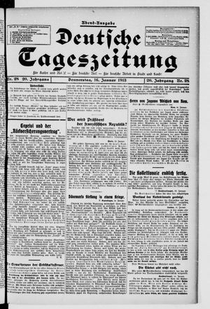 Deutsche Tageszeitung on Jan 16, 1913