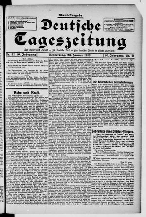 Deutsche Tageszeitung on Jan 23, 1913