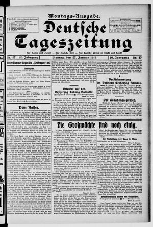 Deutsche Tageszeitung vom 27.01.1913