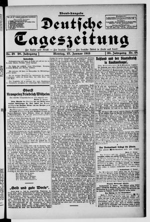 Deutsche Tageszeitung vom 27.01.1913