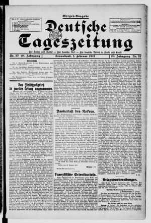 Deutsche Tageszeitung vom 01.02.1913